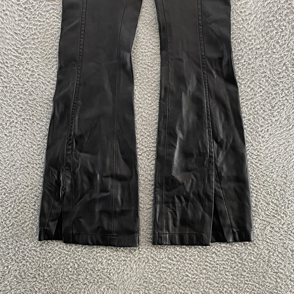 We‎ The Free Faux Leather Pants Womens 24 Bell Bottom Flare Front Slit High Rise - Picture 3 of 14